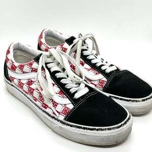 VANS Old Skool Checkerboard Red Black Low Top Skate Shoes Women’s 8 Men’s 6.5